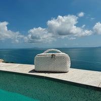 Luxe Travel Bouclé Cosmetic Case - Cloud (Ivory)