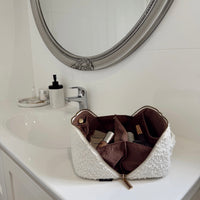 Luxe Travel Bouclé Cosmetic Case - Cloud (Ivory)
