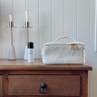 Luxe Travel Bouclé Cosmetic Case - Cloud (Ivory)