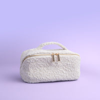 Luxe Travel Bouclé Cosmetic Case - Cloud (Ivory)