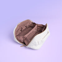 Luxe Travel Bouclé Cosmetic Case - Cloud (Ivory)