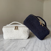Luxe Travel Bouclé Cosmetic Case - Midnight (Navy)