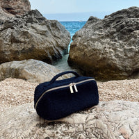 Luxe Travel Bouclé Cosmetic Case - Midnight (Navy)
